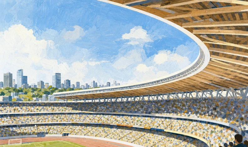 画像1658：国立競技場の屋根と座席が生む観戦体験